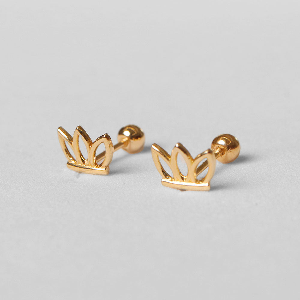 Crown 14K Gold Earrings