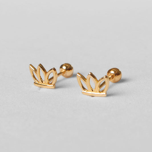 Crown 14K Gold Earrings